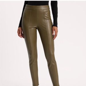 Express Olive Skinny Women's Faux leather leggings